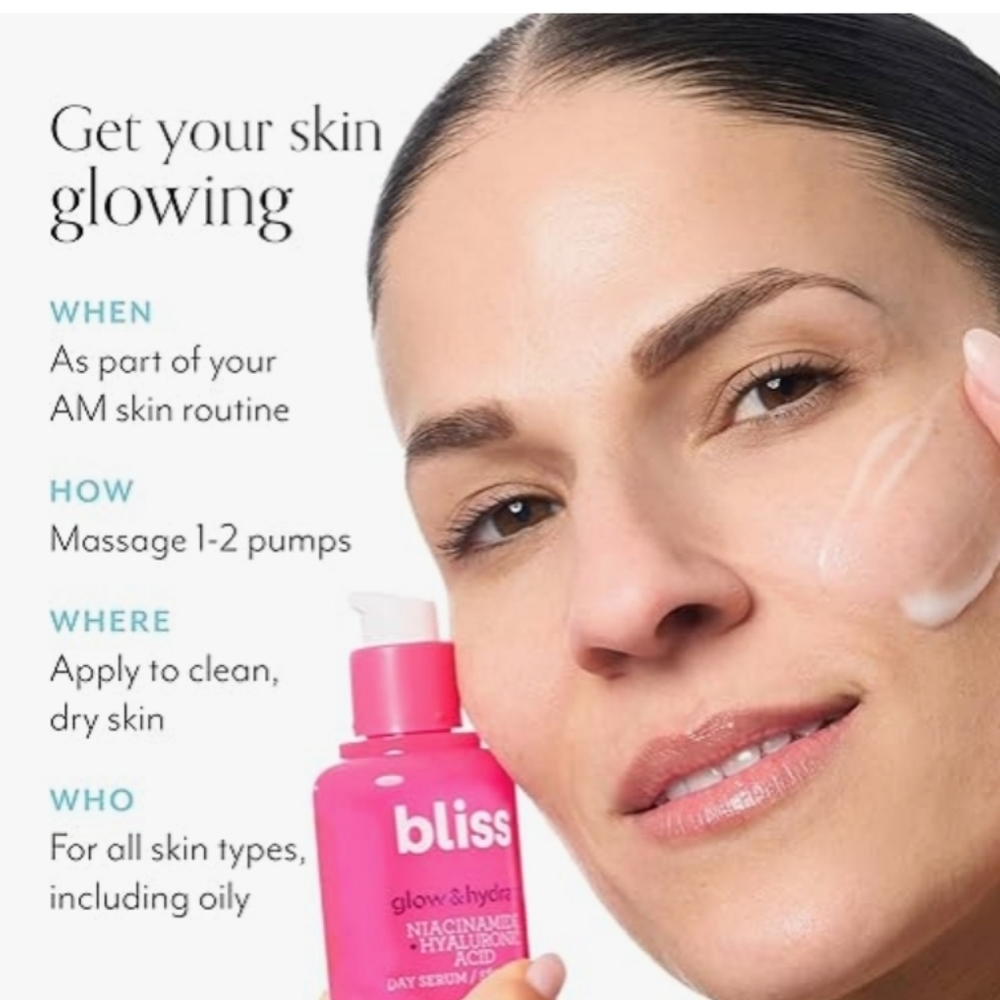 Bliss Glow & Hydrate Niacinamide & Hyaluronic Acid Day Serum, 15ml, New - Picture 8 of 8